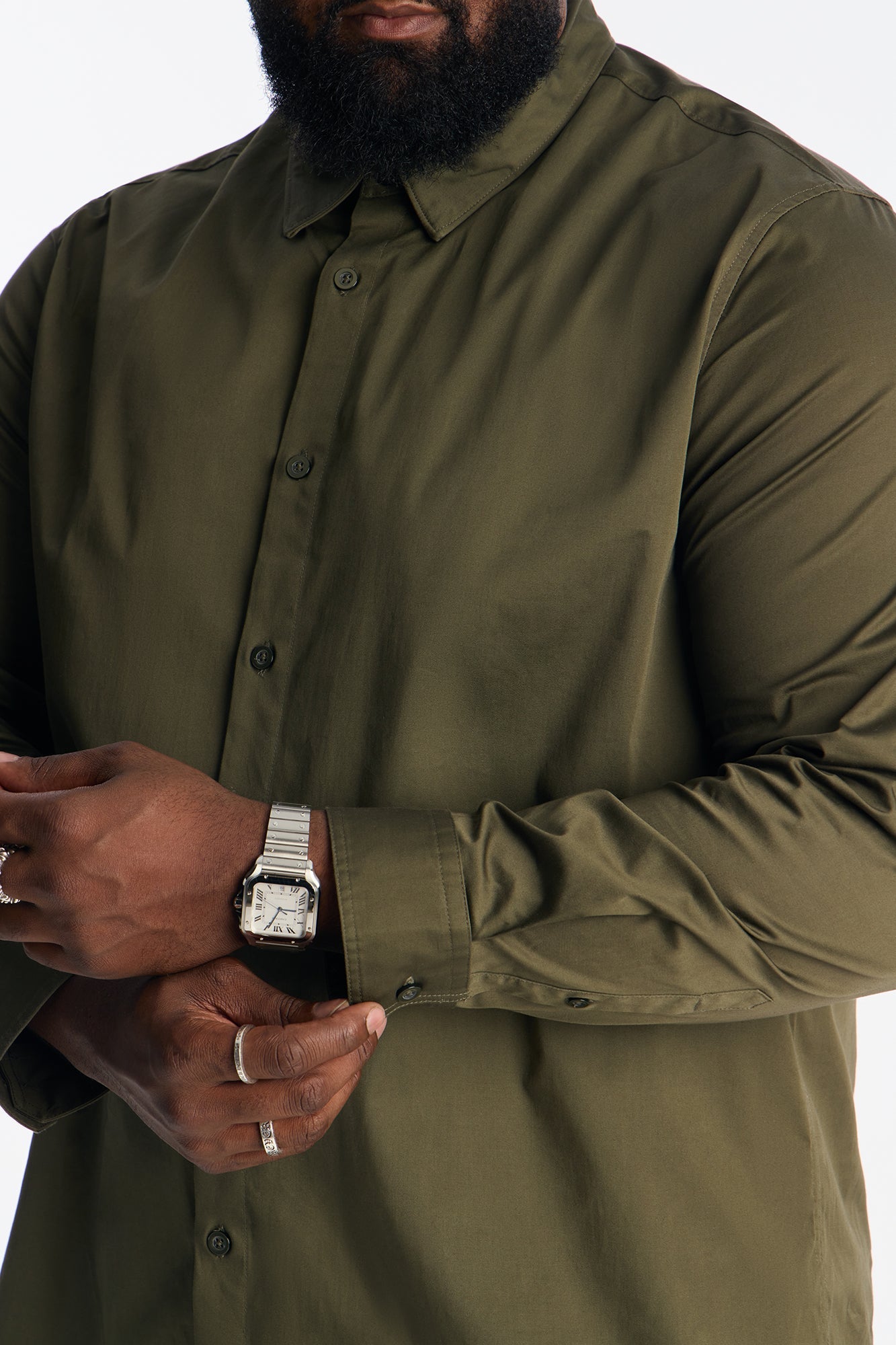 Luxe Stretch Dress Shirt - Olive
