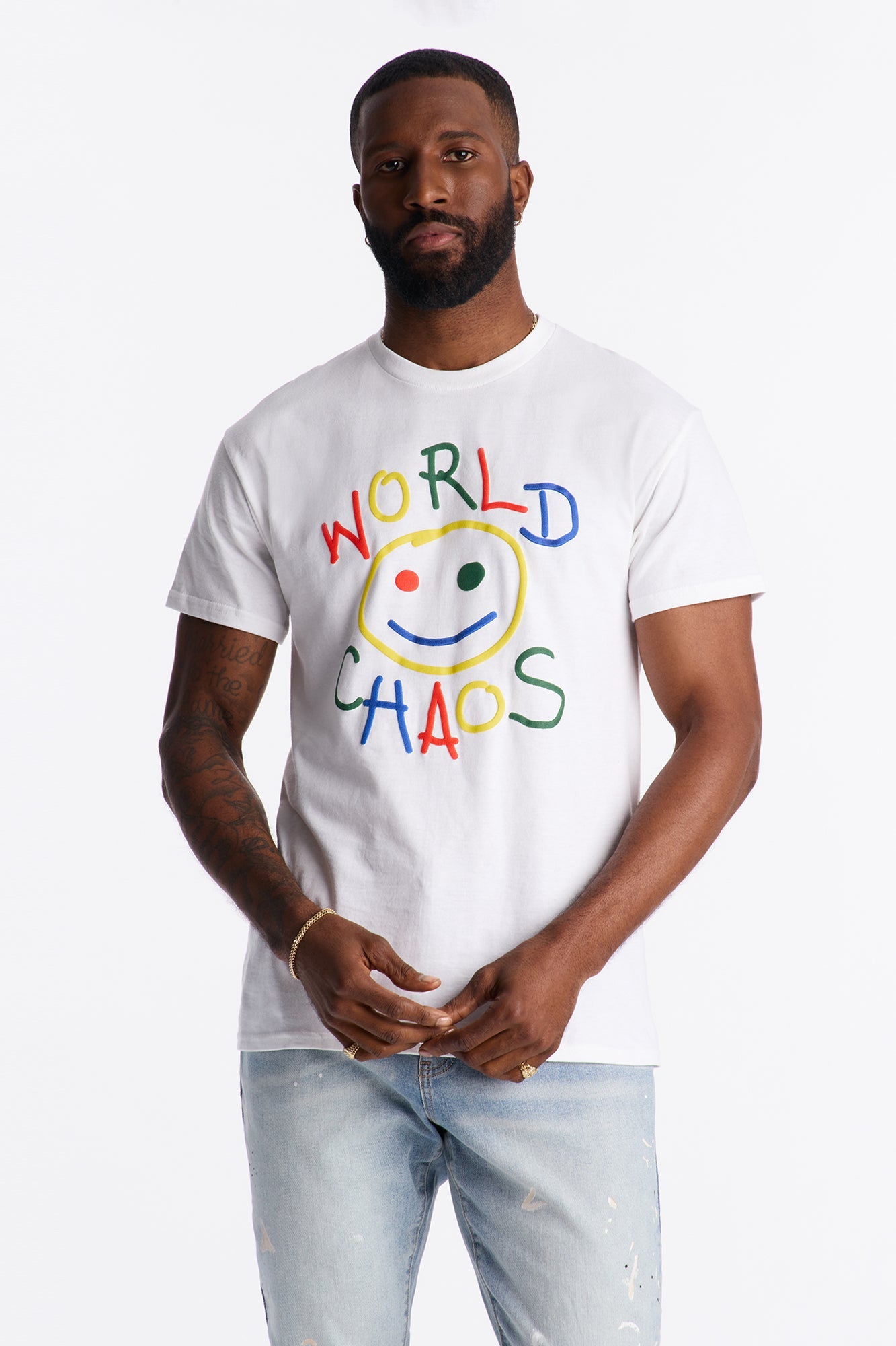 Smile For World Chaos Short Sleeve Tee - White