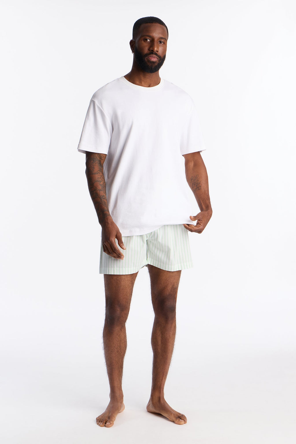 Classic Striped Cotton Boxer - Green