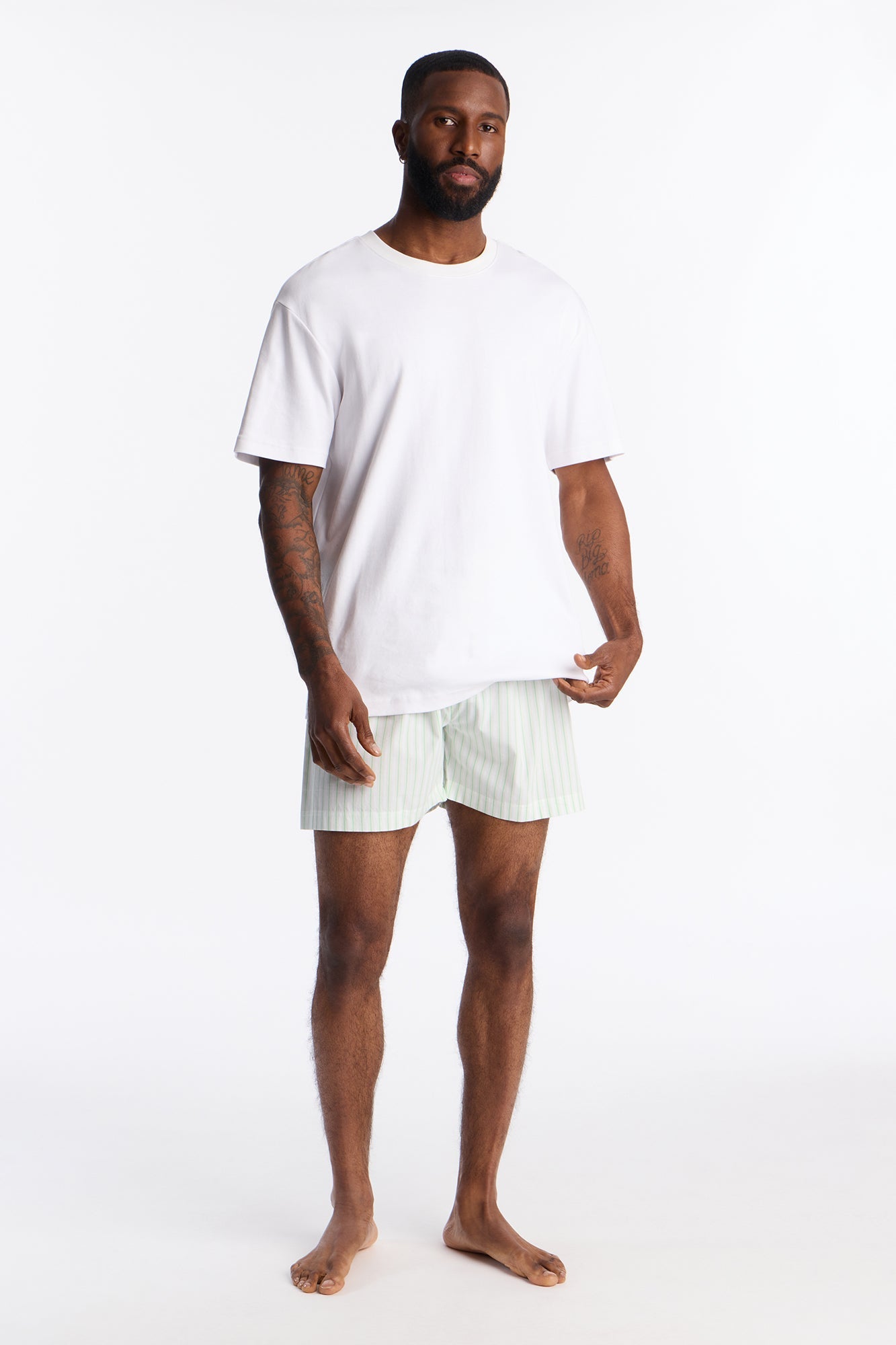 Classic Striped Cotton Boxer - Green