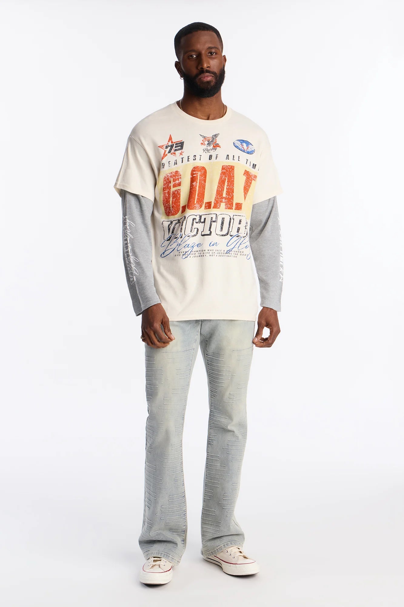 GOAT Thermal Twofer Tee - Natural/combo