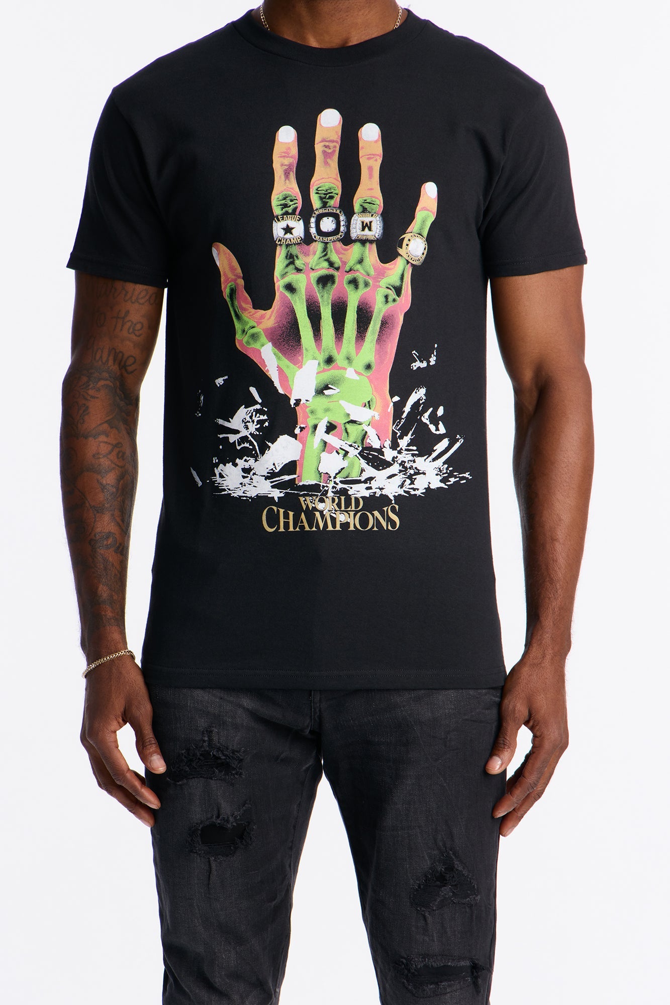 Forever World Champs Short Sleeve Tee - Black Wash