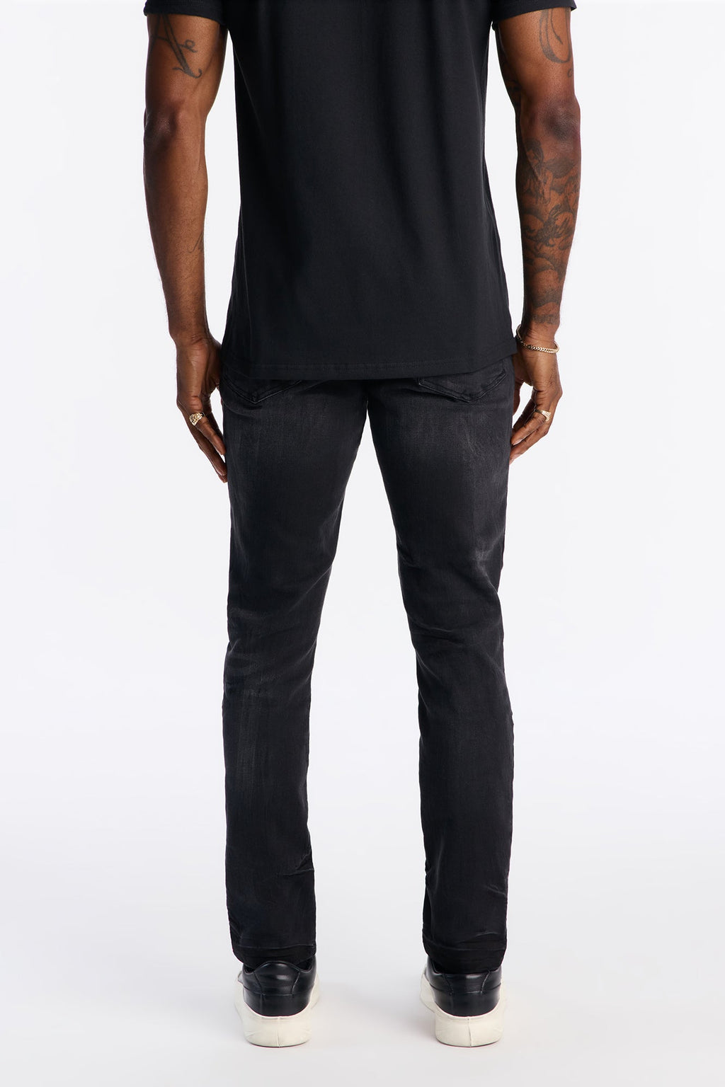 Skinny Distressed Garage Jeans - Black Wash