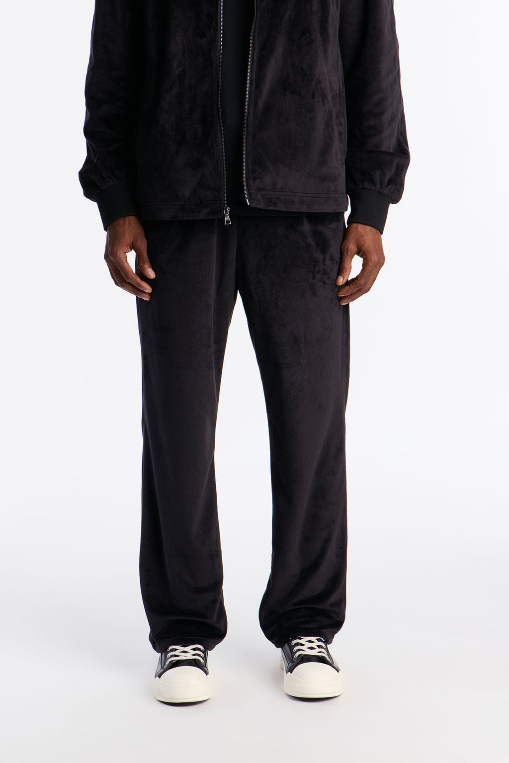 Straight Velour Pant - Black