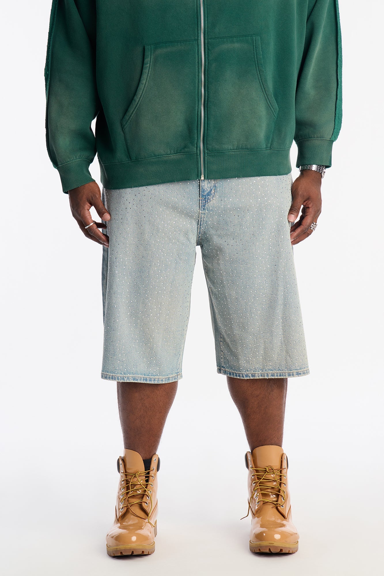 Baggy All Gem Denim Short - Light Blue Wash