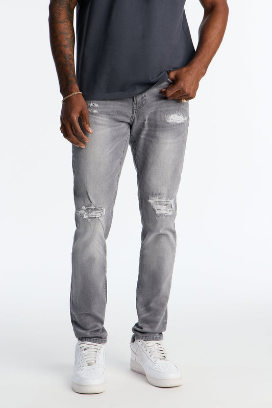 Skinny Distressed Bushwick Jeans - Grey