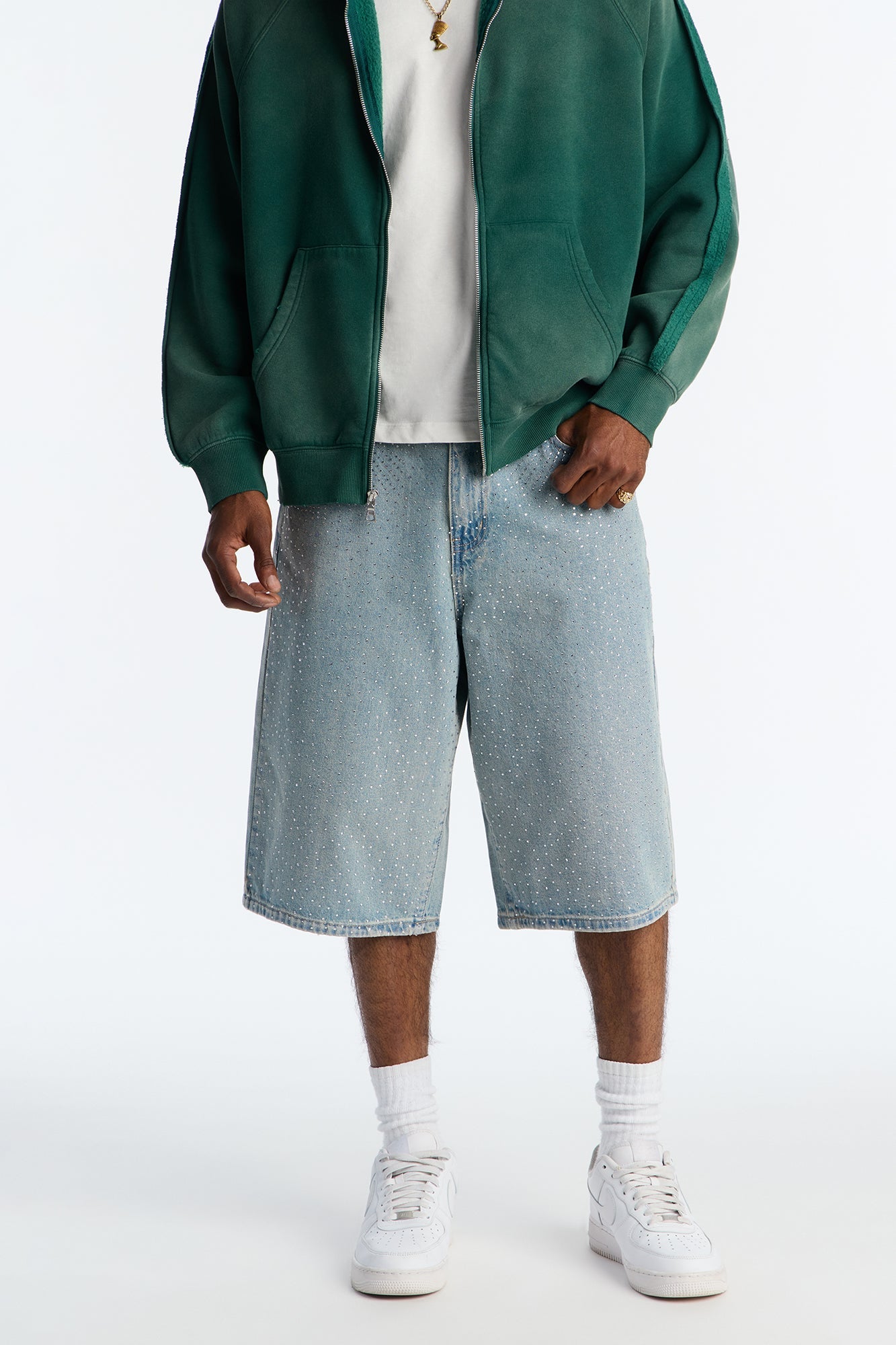 Baggy All Gem Denim Short - Light Blue Wash