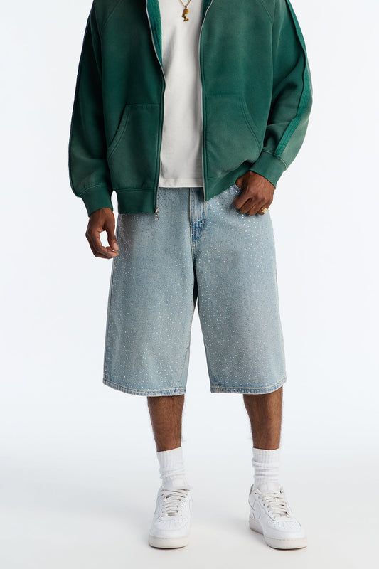 Baggy All Gem Denim Short - Light Blue Wash