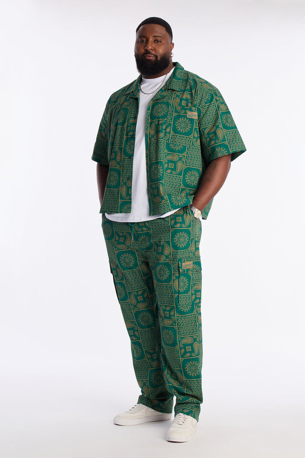 Slim Clinton Hill Mosaic Twill Cargo Pant - Green