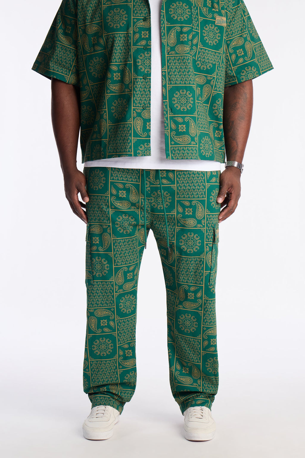 Slim Clinton Hill Mosaic Twill Cargo Pant - Green