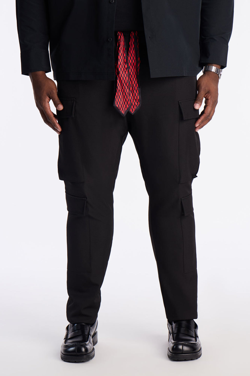 Skinny Stacked Sentinel Multi Pocket Pant - Black