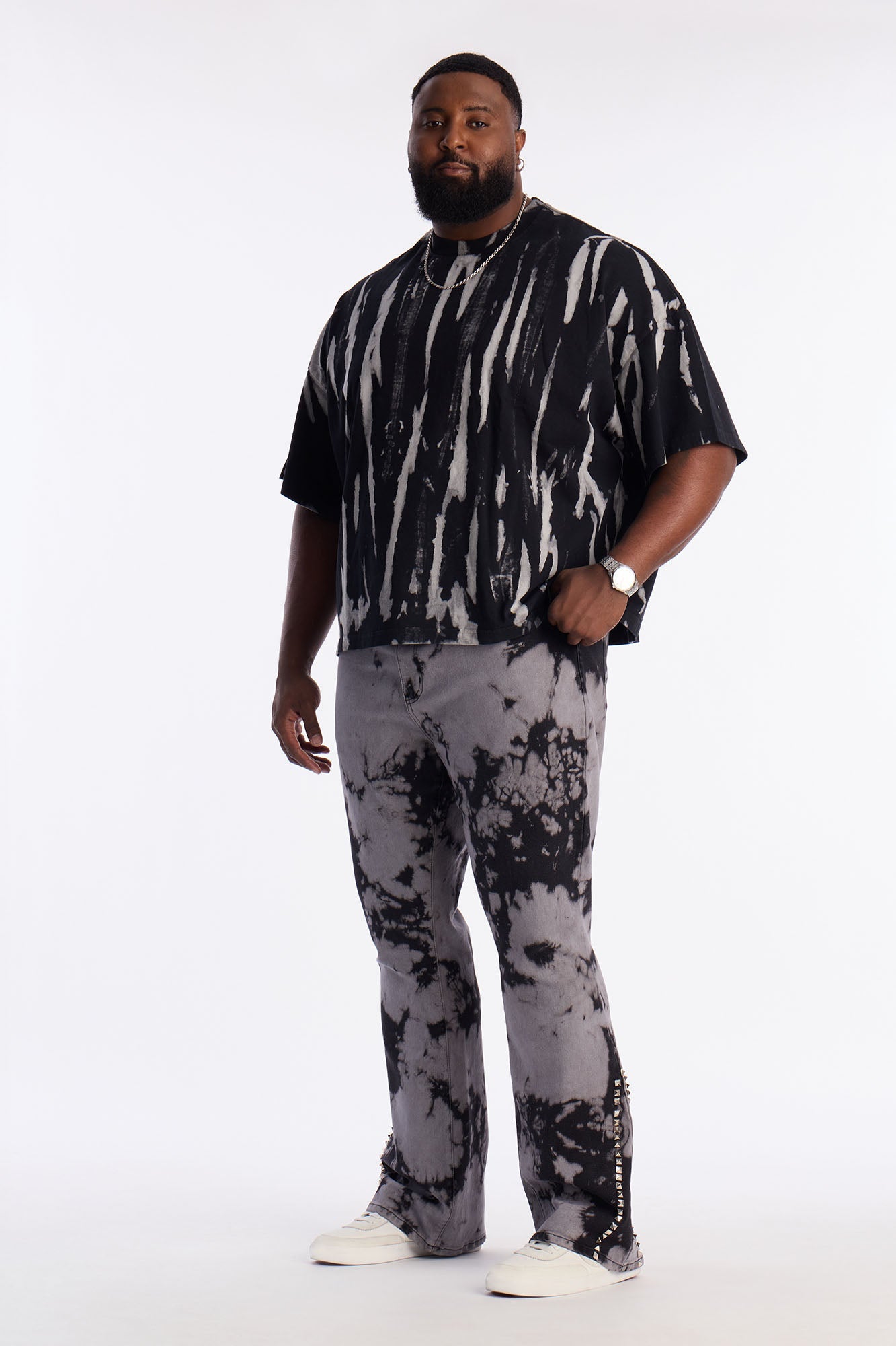Boxy Brushstroke Tee - Black