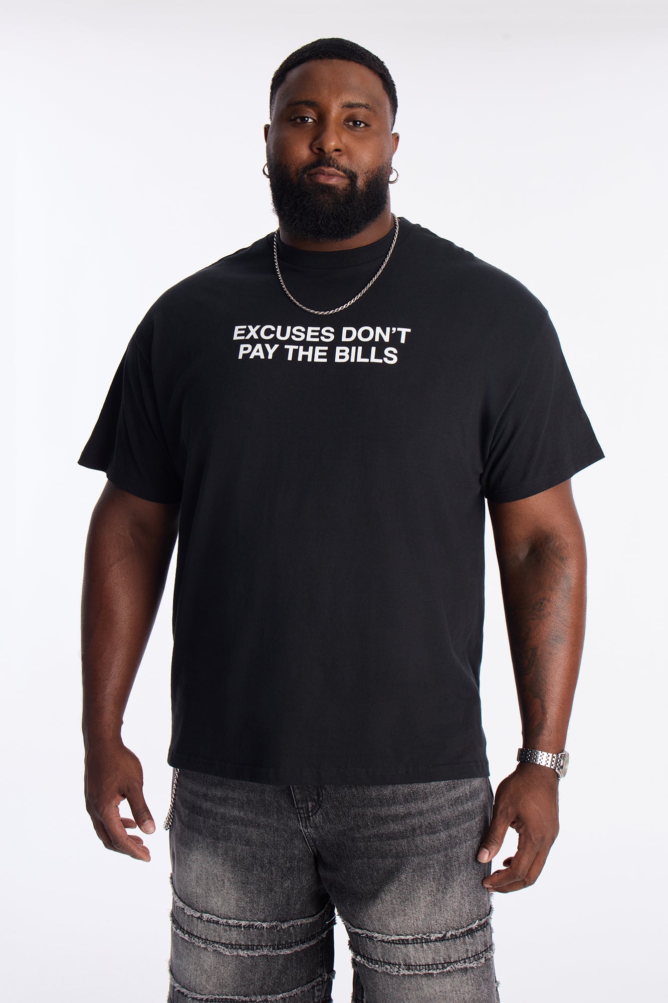 Excuses Don't Pay Bills Short Sleeve Tee - Black
