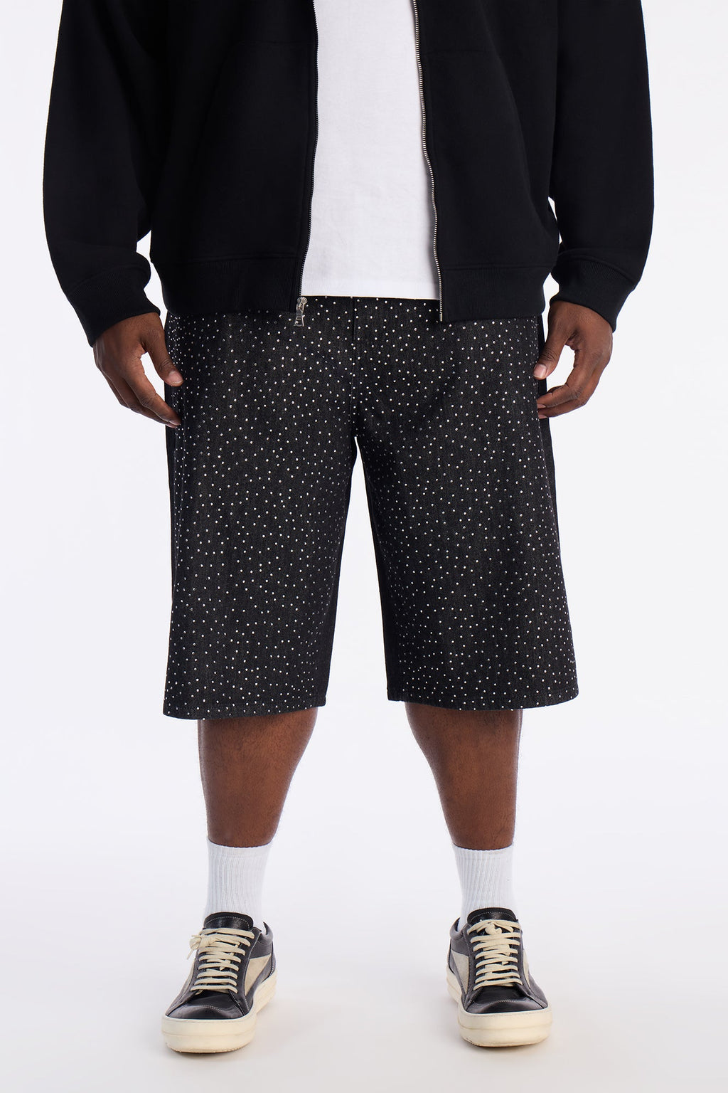 Baggy All Gem Denim Short - Black