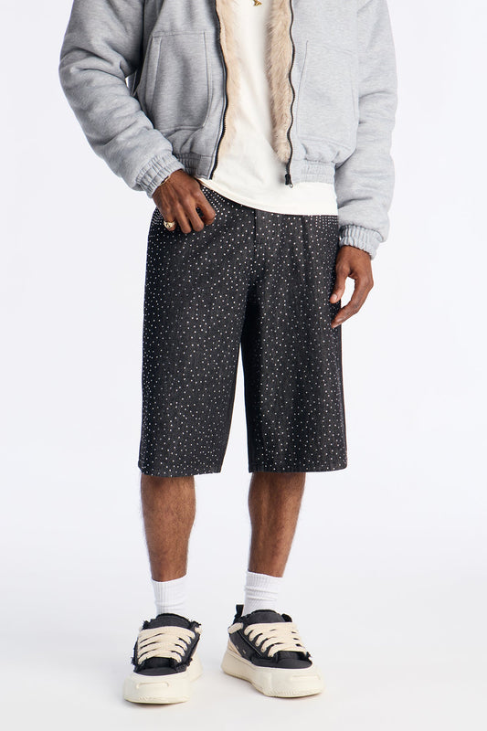 Baggy All Gem Denim Short - Black