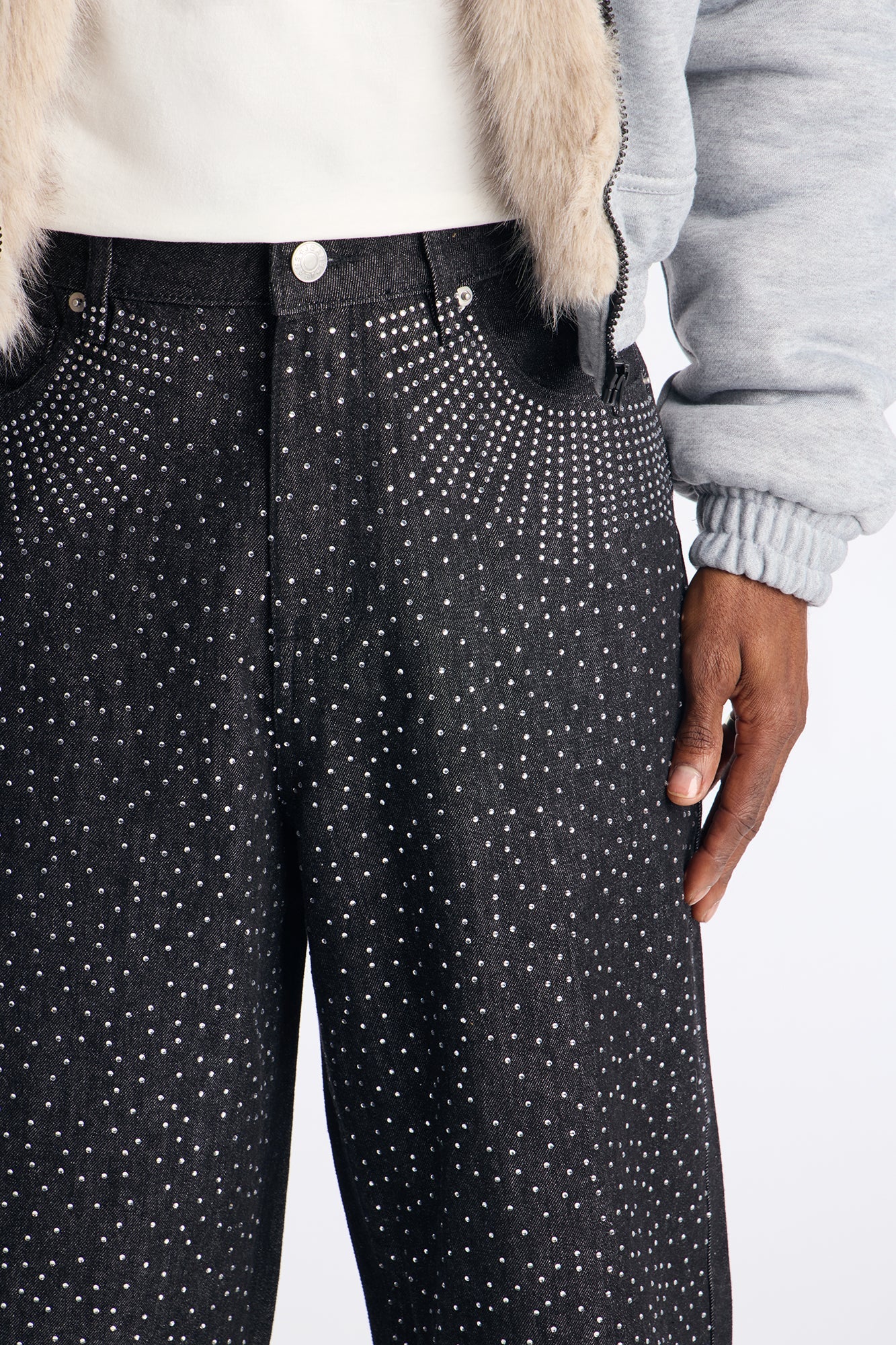 Baggy All Gem Denim Short - Black