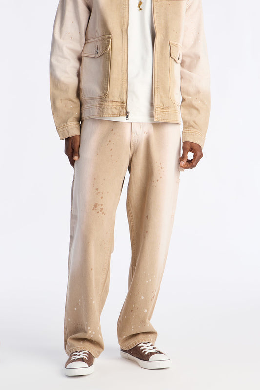 Baggy Spot Stained Jean - Tan