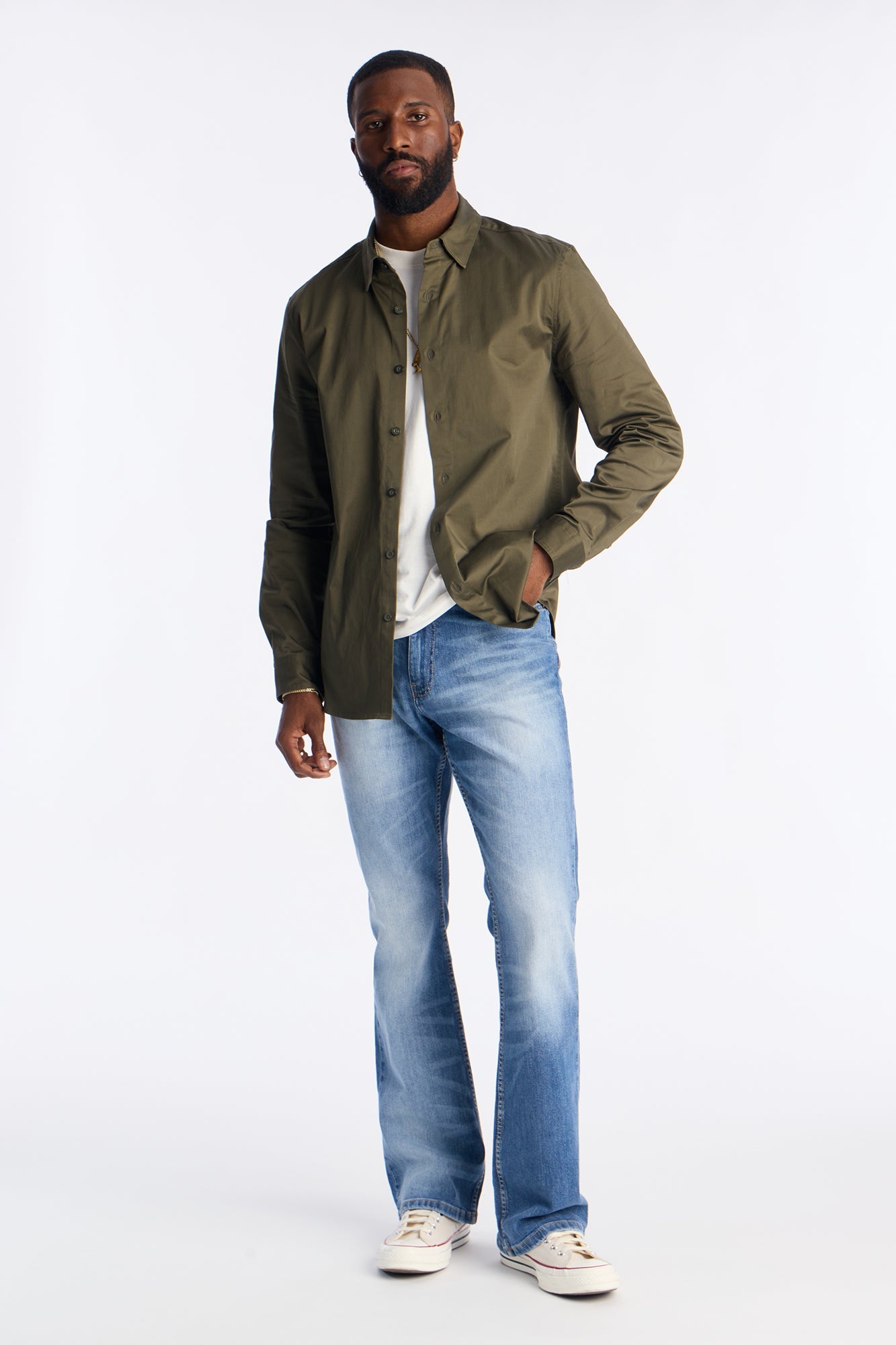 Luxe Stretch Dress Shirt - Olive