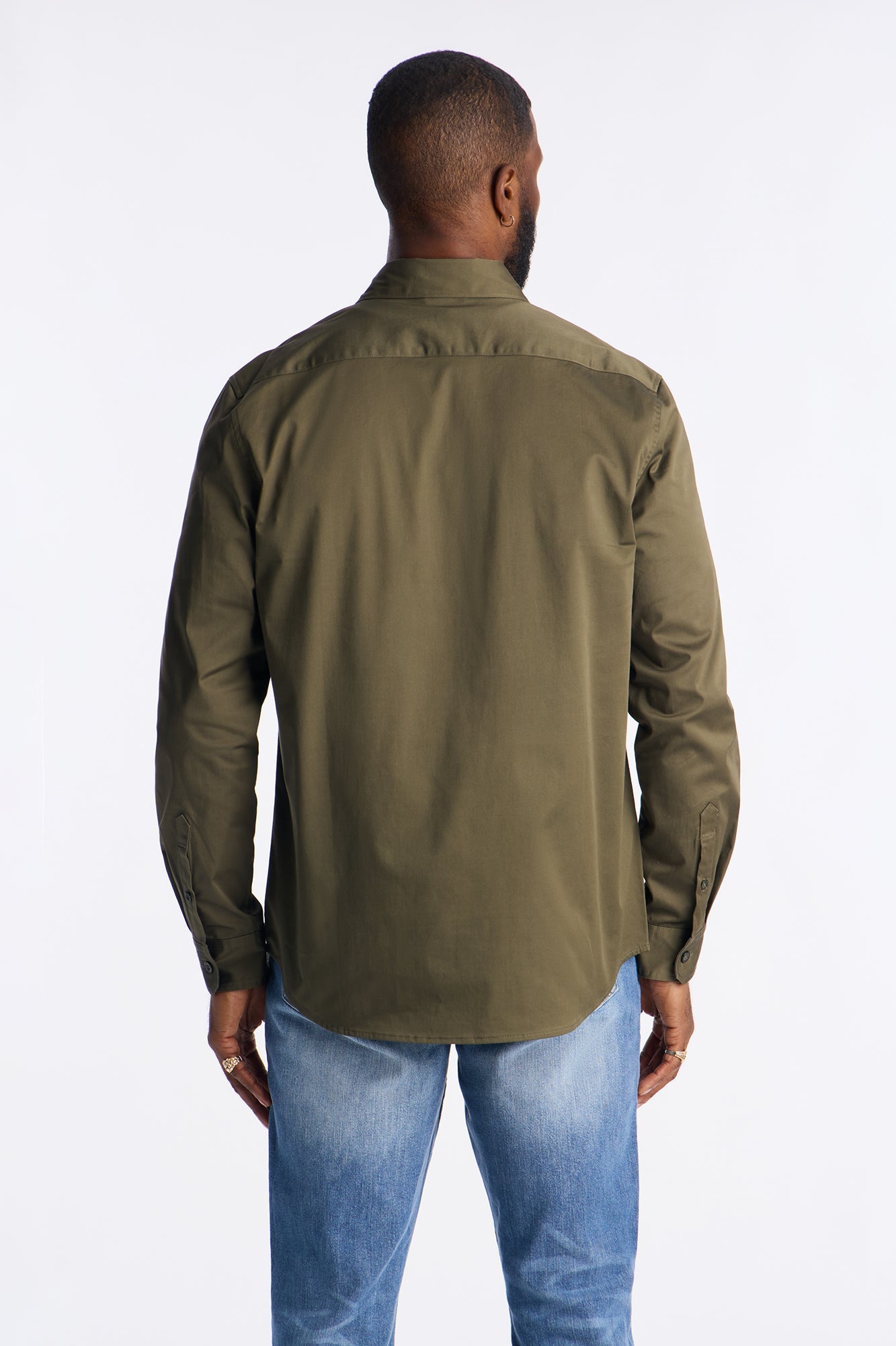 Luxe Stretch Dress Shirt - Olive