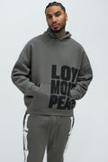 Tyson Spray Paint Oversized Hoodie - Grey/combo