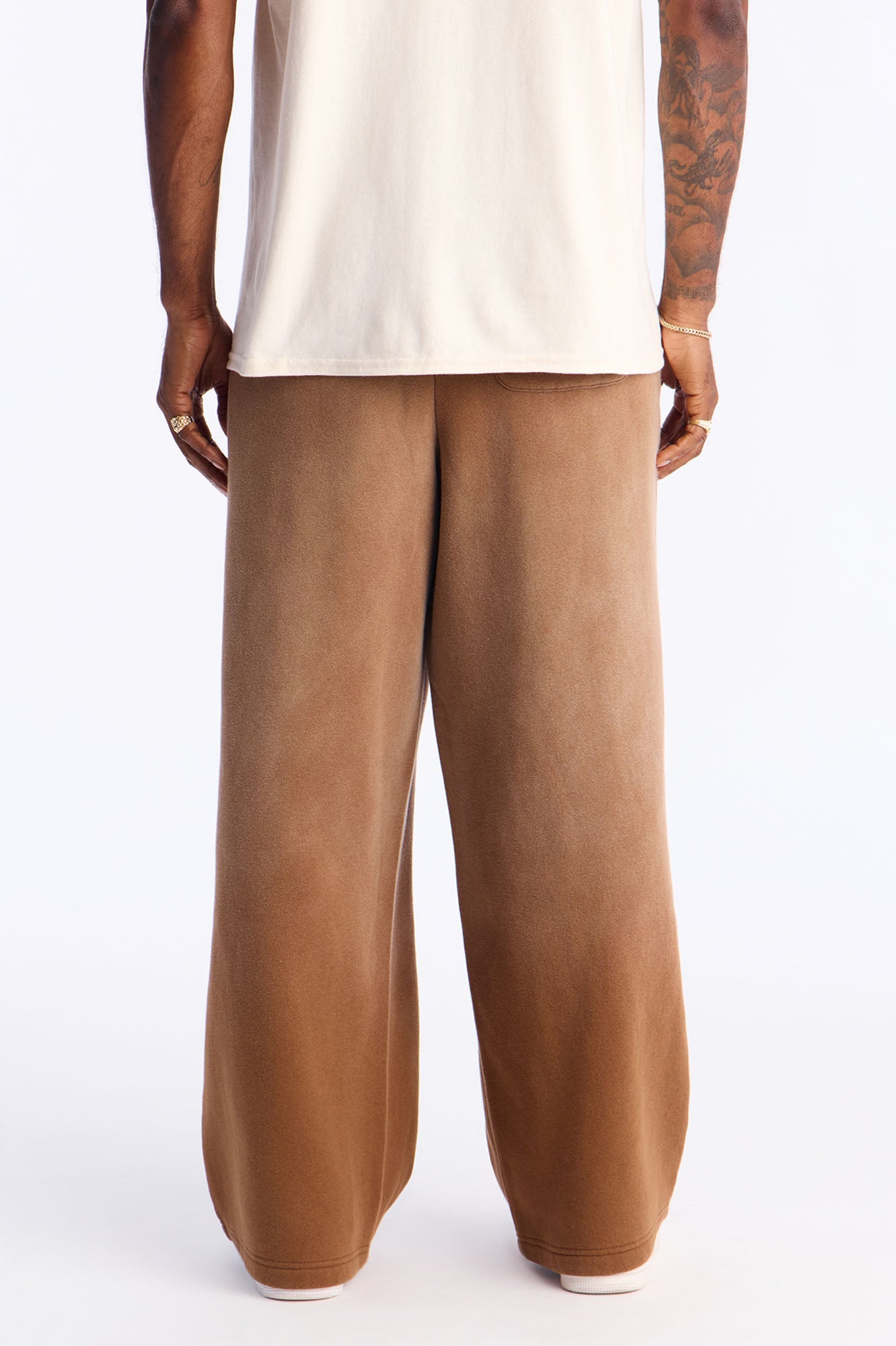 Wide Leg Carpenter Sweatpants - Brown