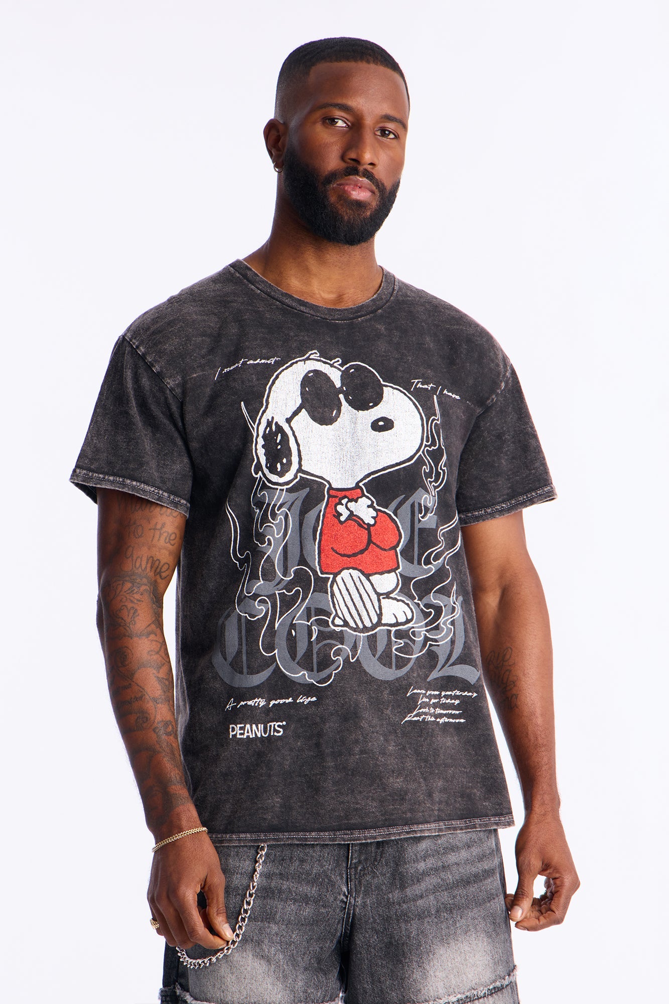 Snoopy Been Cool Vintage Wash Short Sleeve Tee - Black Wash