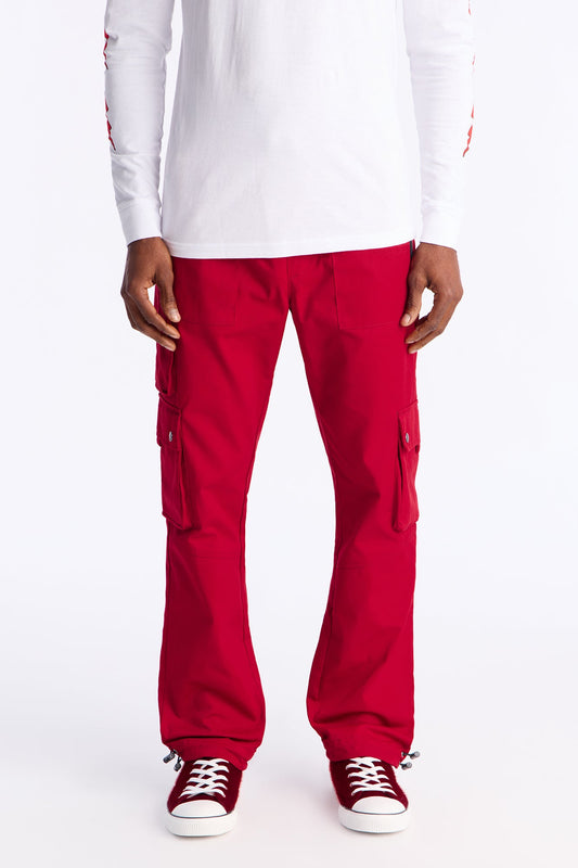 Roaming Twill Cargo Pants - Red