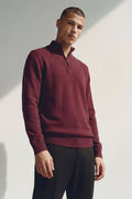Shawn Quarter Zip Sweater - Red