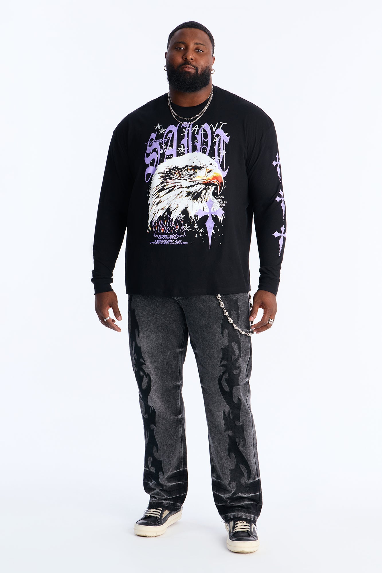 Stacked Slim Flare Blaze Cut Jean - Black Wash