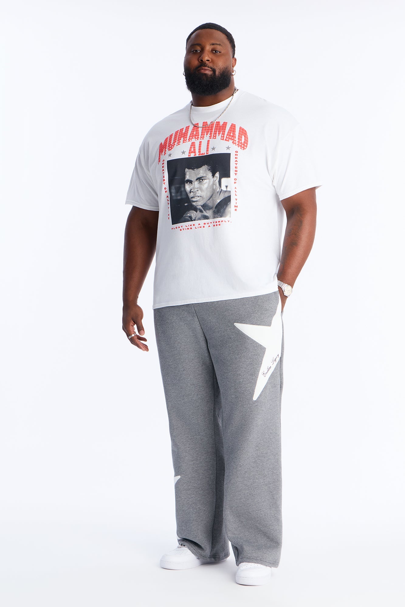 Star Slim Flare Sweatpants - Grey