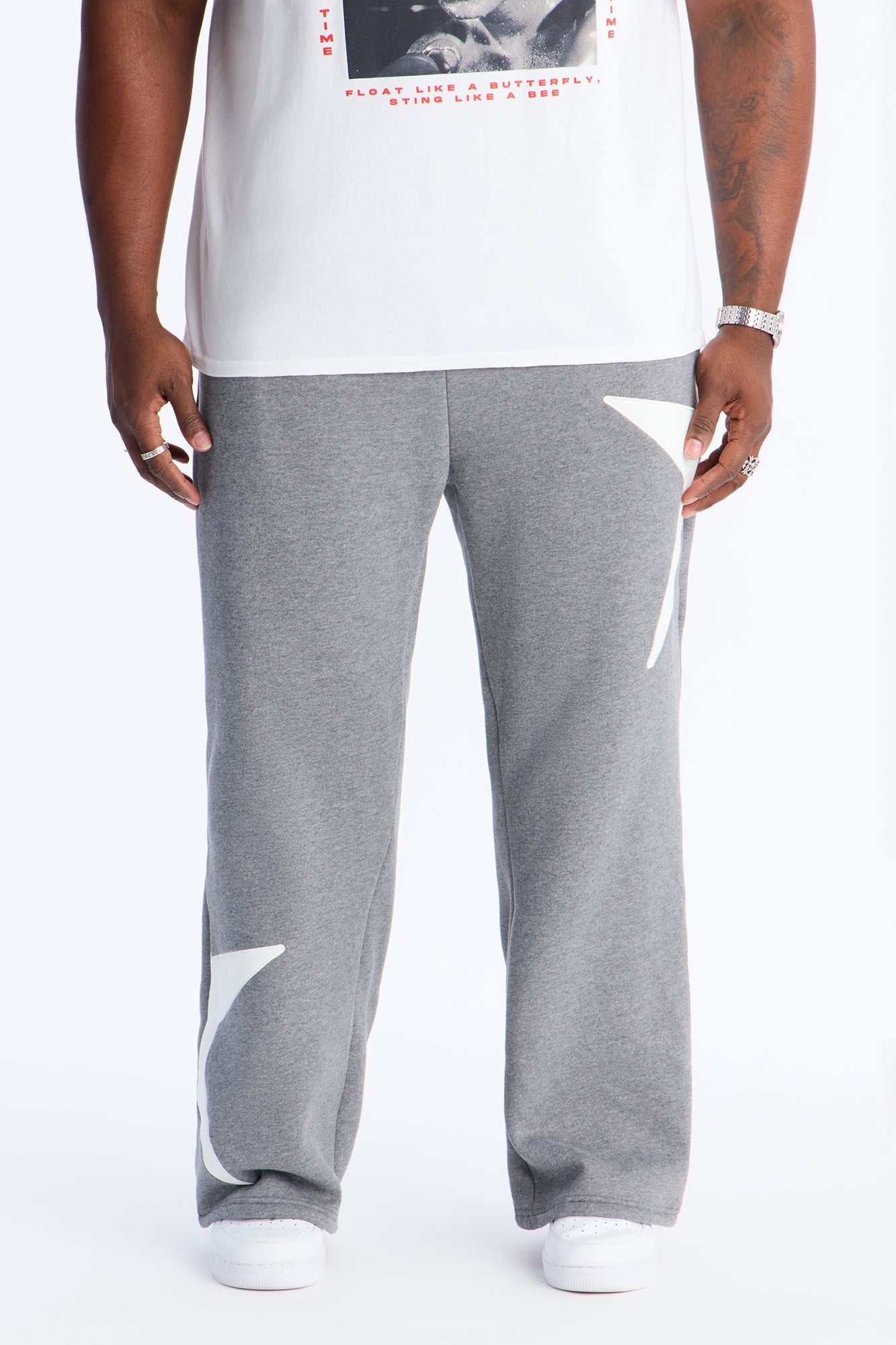 Star Slim Flare Sweatpants - Grey
