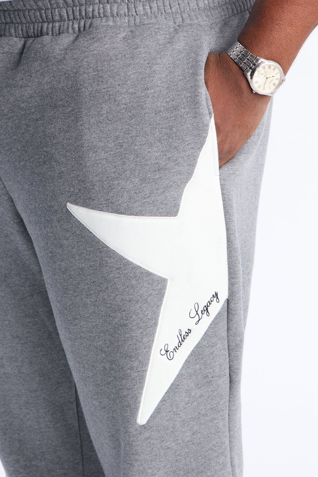 Star Slim Flare Sweatpants - Grey