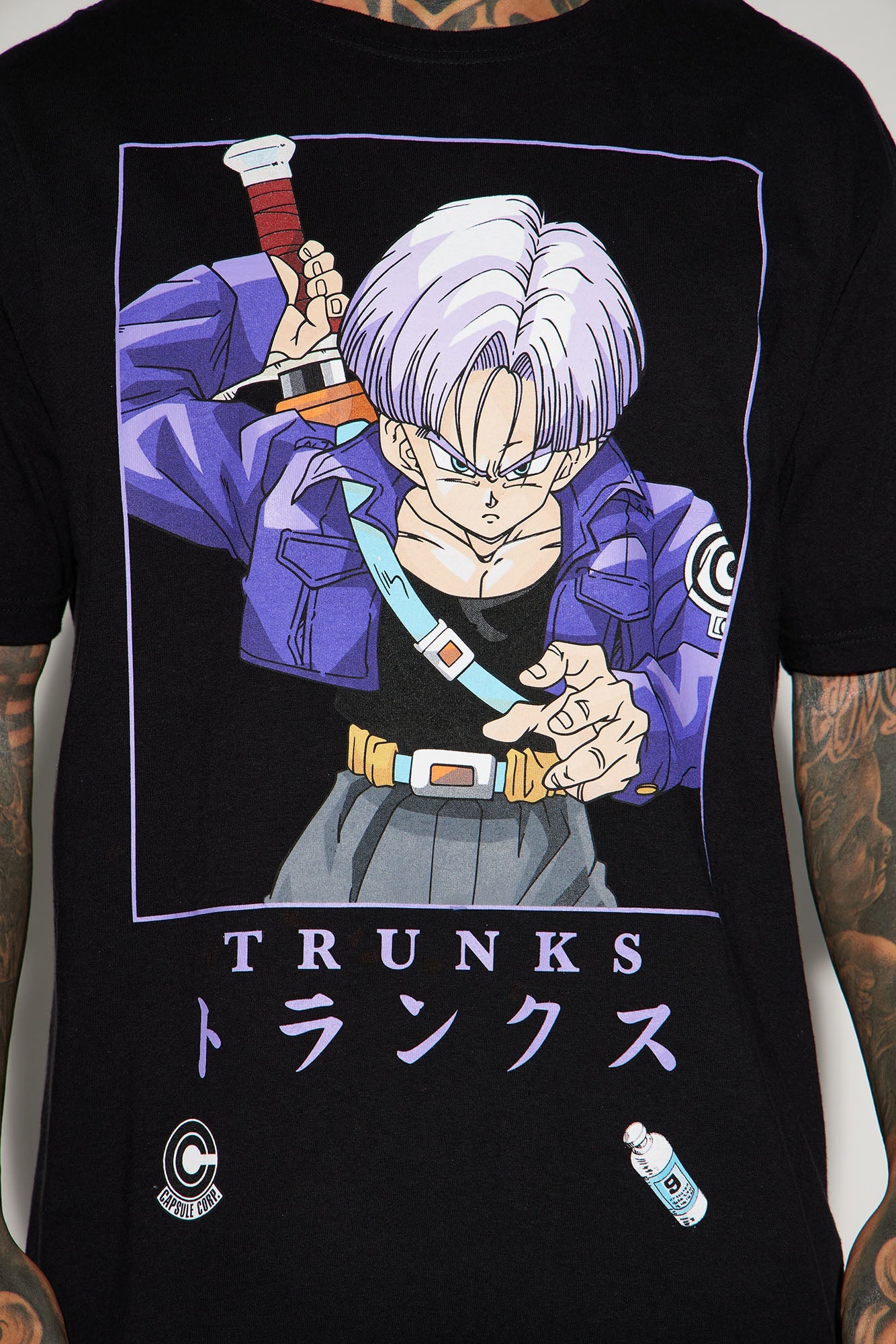 Dragon Ball Z Trunks Oversized Short Sleeve Tee - Black