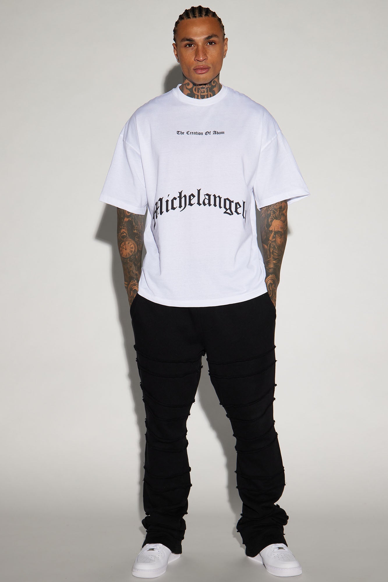 Creation Of Michelangelo Oversized Short Sleeve Tee - White