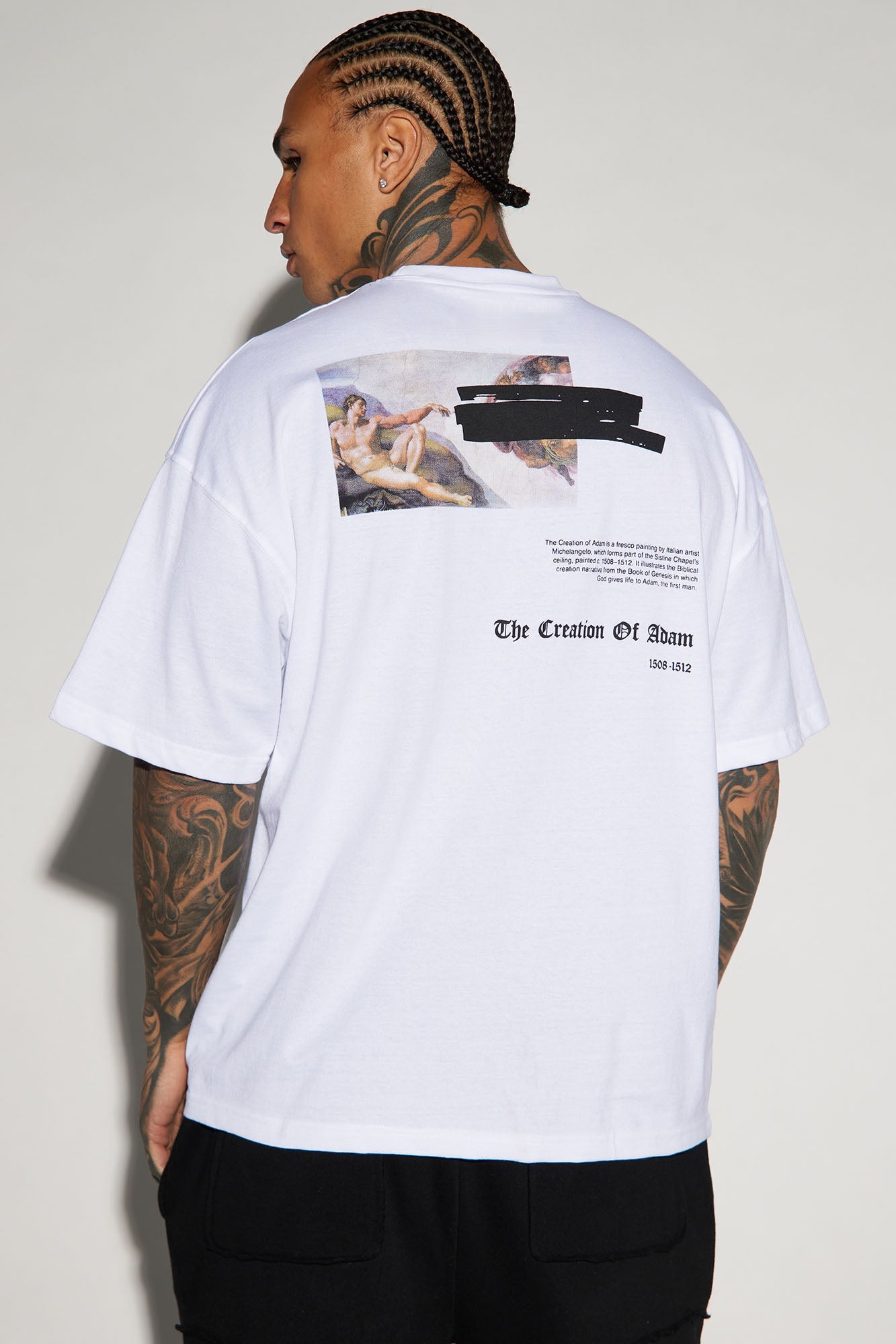 Creation Of Michelangelo Oversized Short Sleeve Tee - White