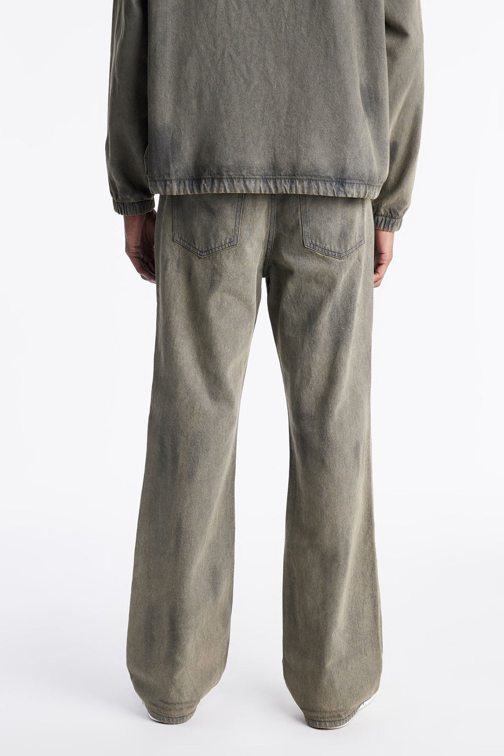 Stacked Slim Flare Dune Jean - Olive