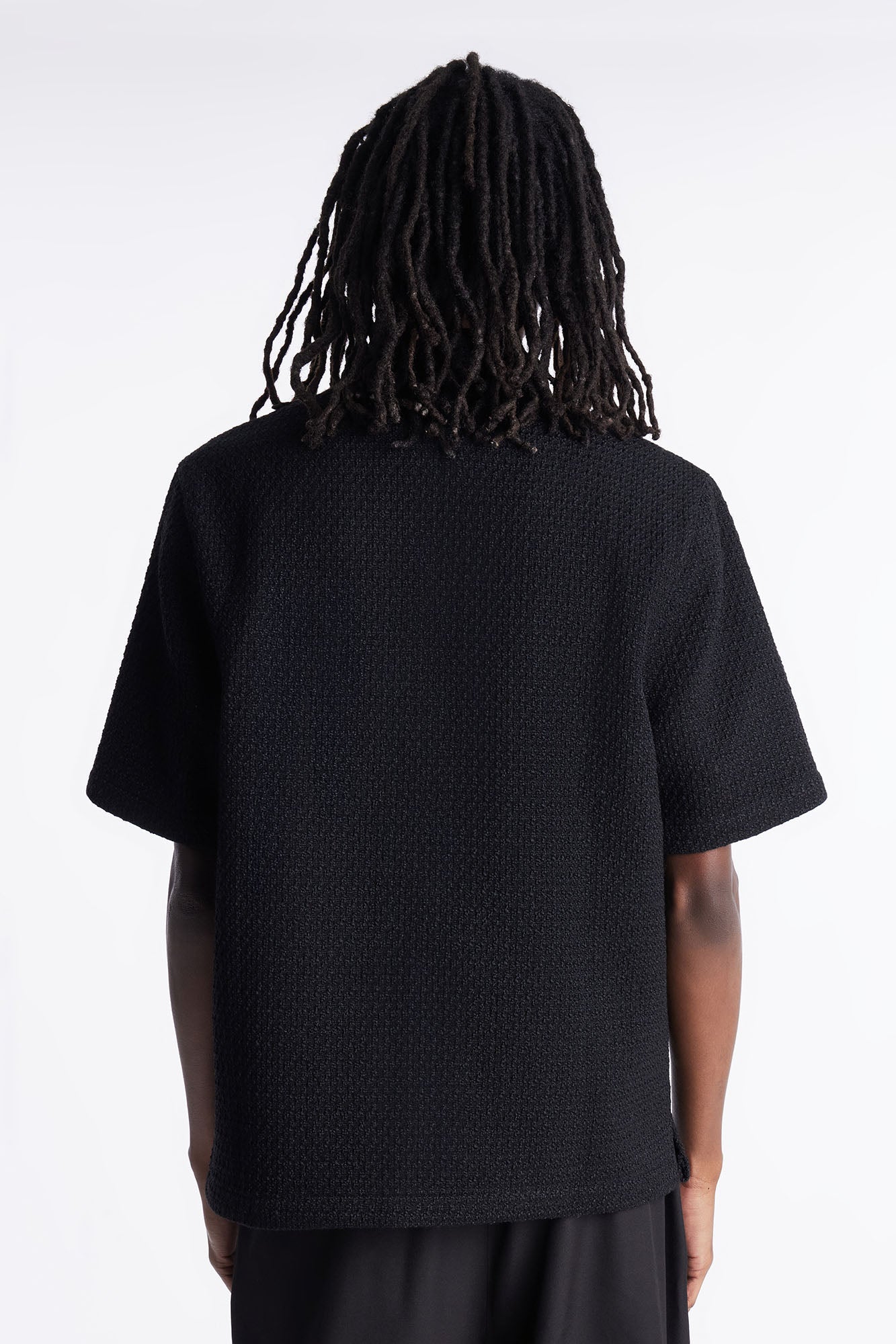 Tweed Bright Etoile Button Up Shirt - Black