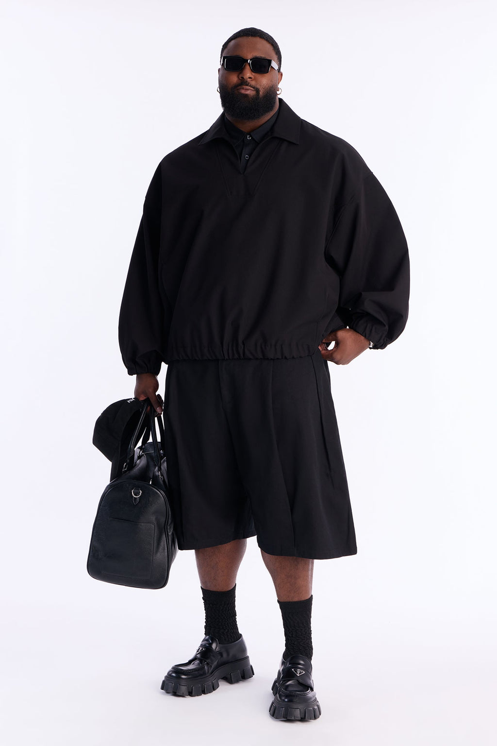 Relaxed Bold Flow Jacket - Black
