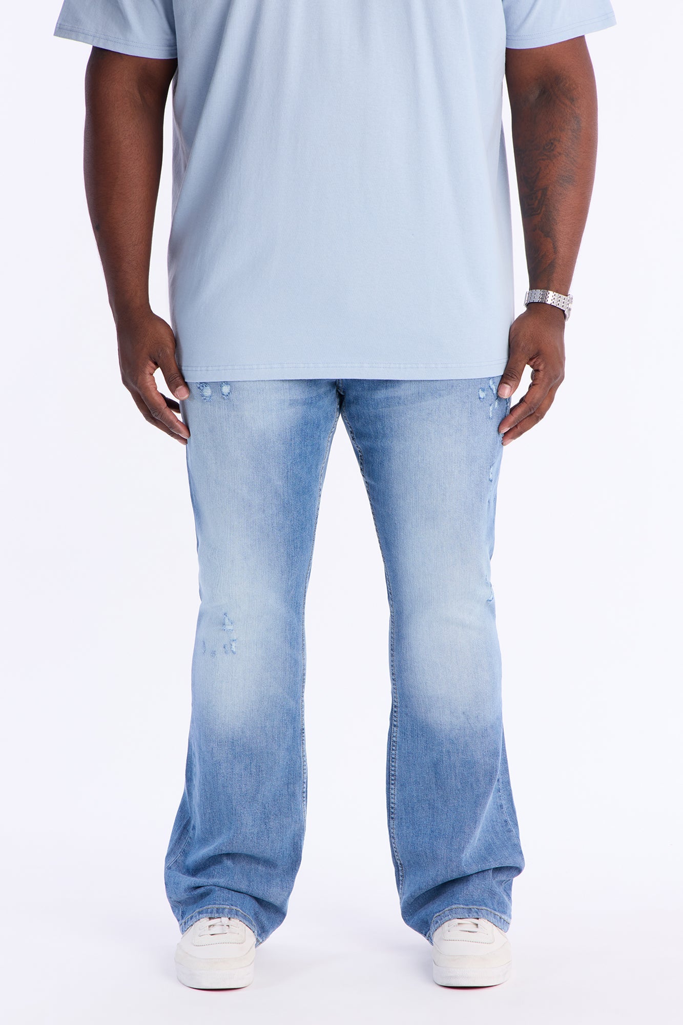 Stacked Skinny Flare Take My Time Jean - Medium Blue Wash