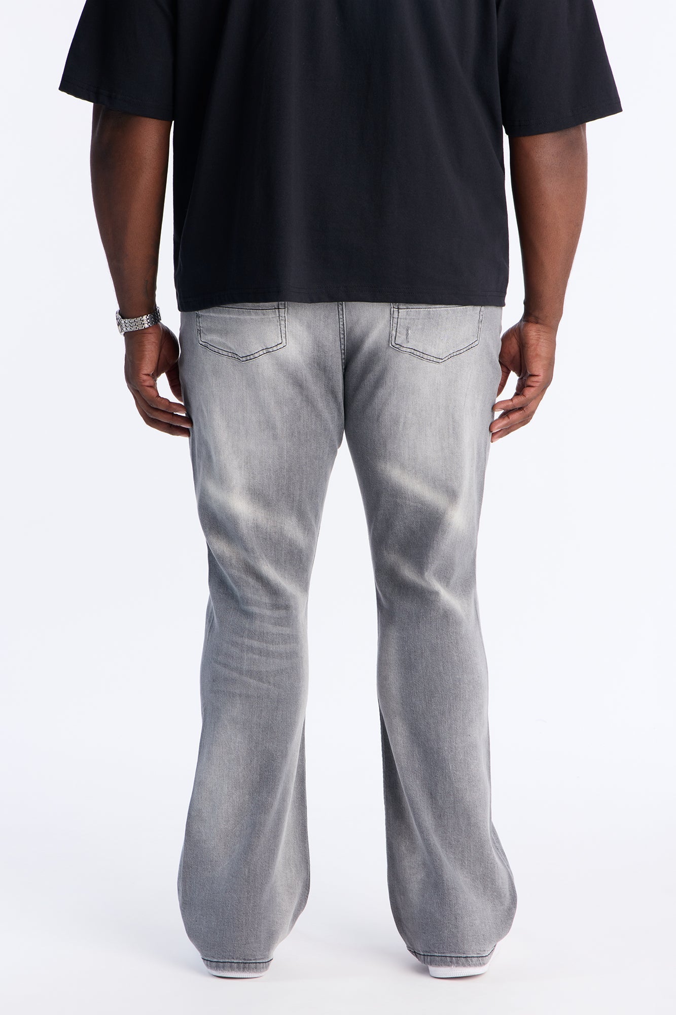 Stacked Skinny Flare Take My Time Jean - Grey