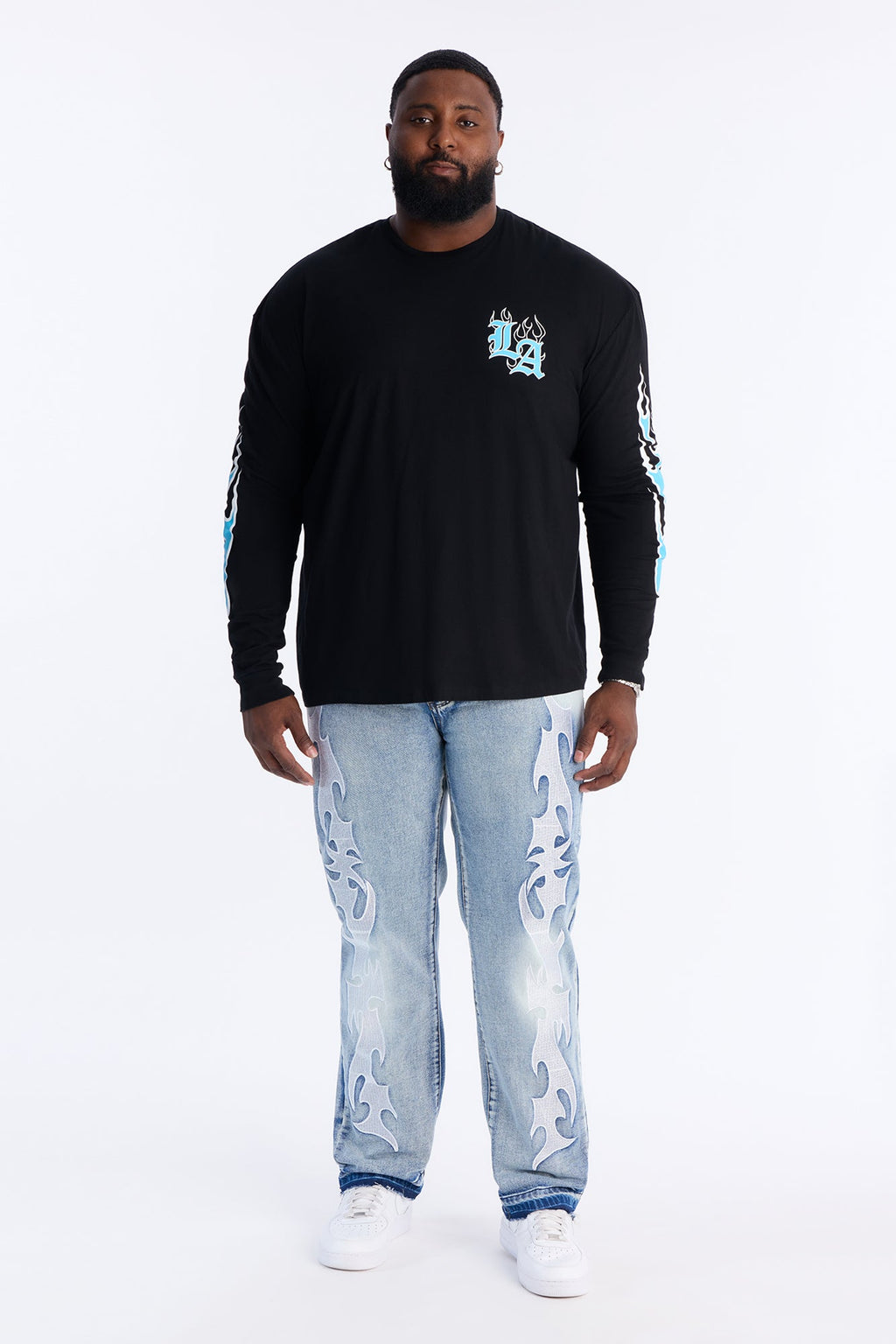 LA Boxy Long Sleeve Tee - Black