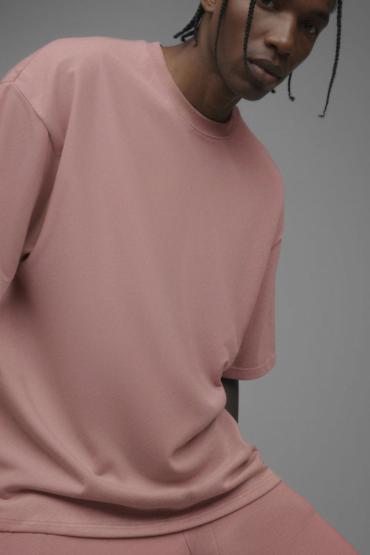 410 Oversized Fleece Tee - Pink