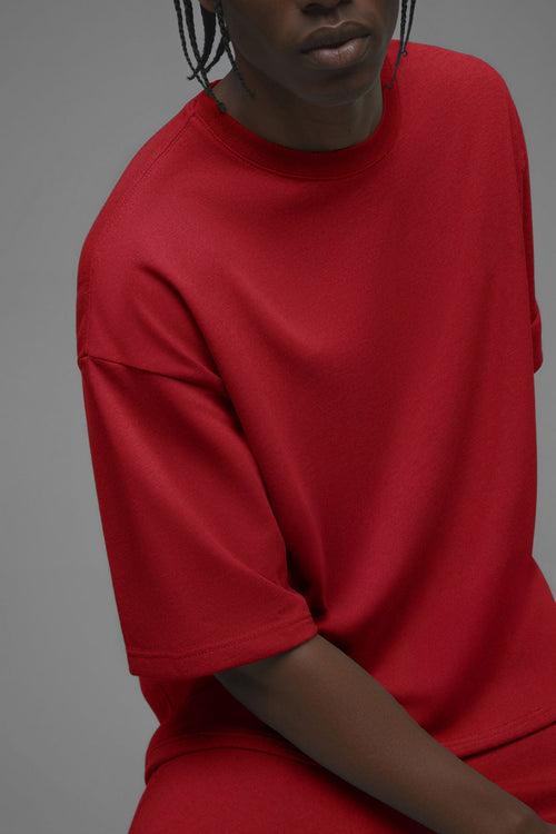 410 Oversized Fleece Tee - Red