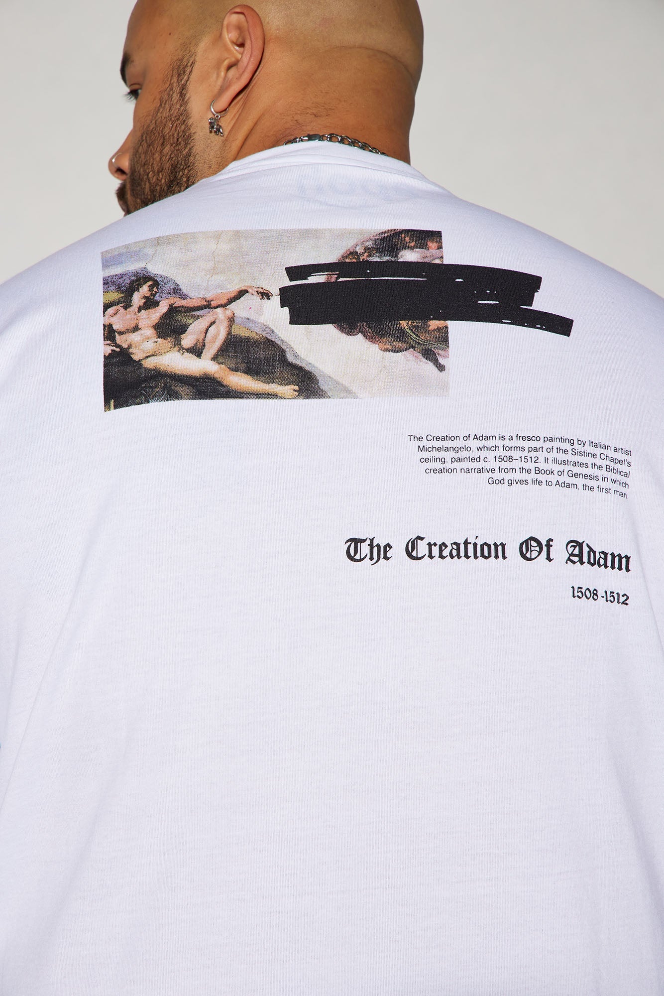 Creation Of Michelangelo Oversized Short Sleeve Tee - White