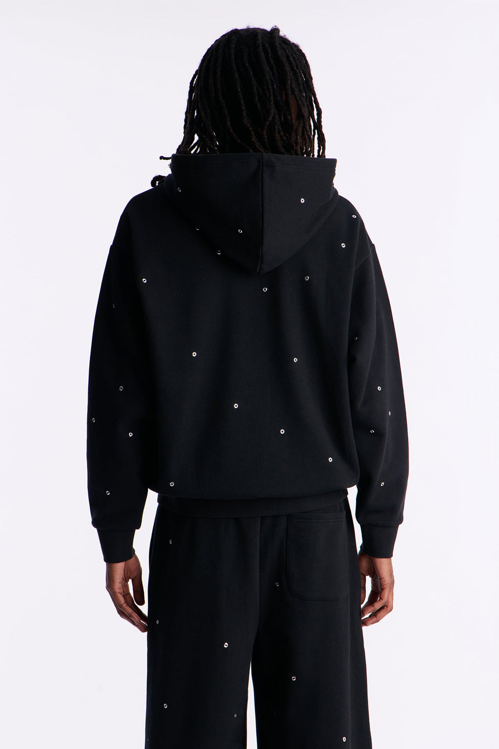 Savage Rhinestone Zip Hoodie - Black