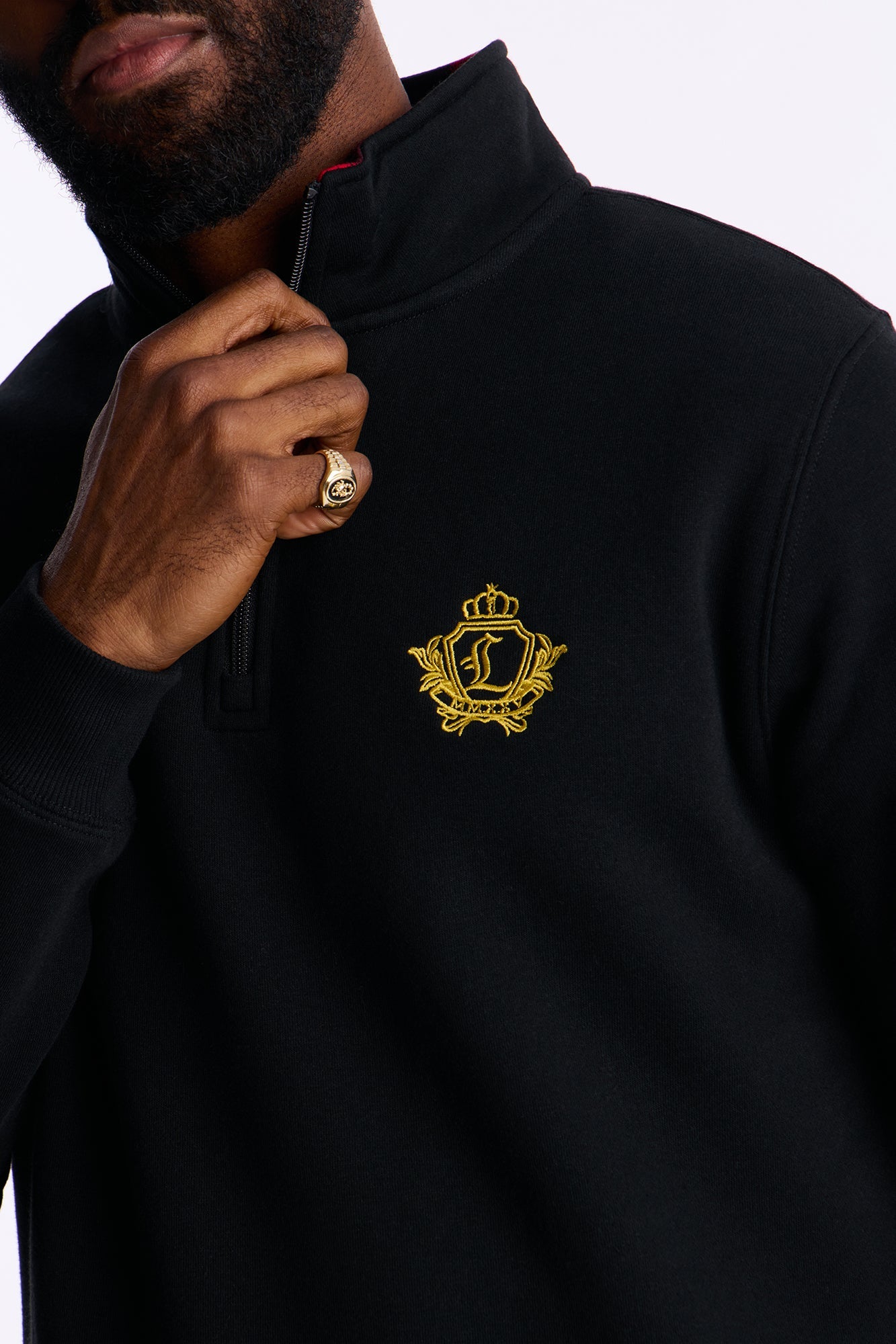 First Class Quarter Zip Sweatshirt - Black