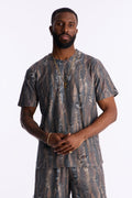 Fragmented Realism Distressed Tee - Brown