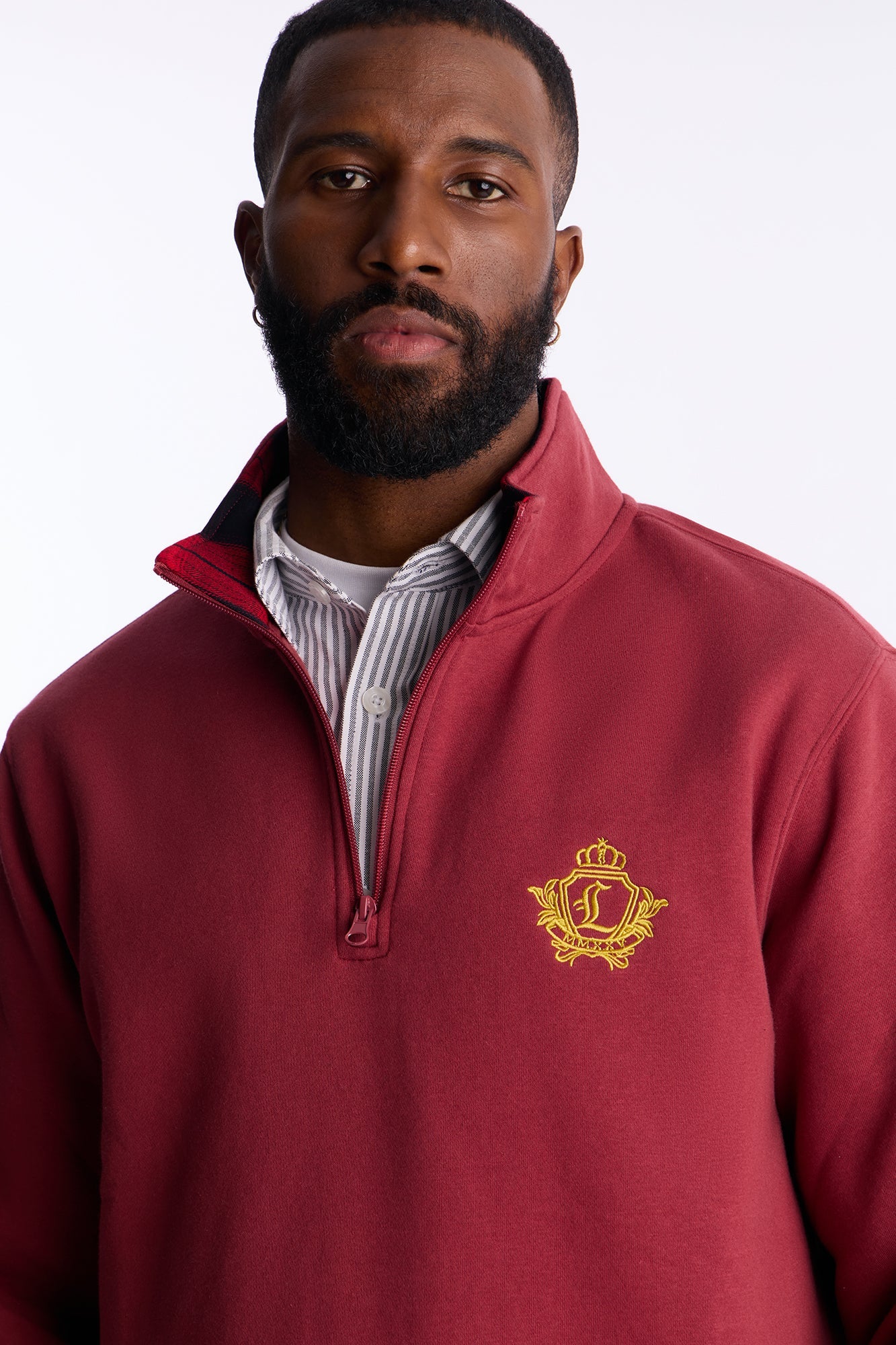 First Class Quarter Zip Sweatshirt - Burgundy