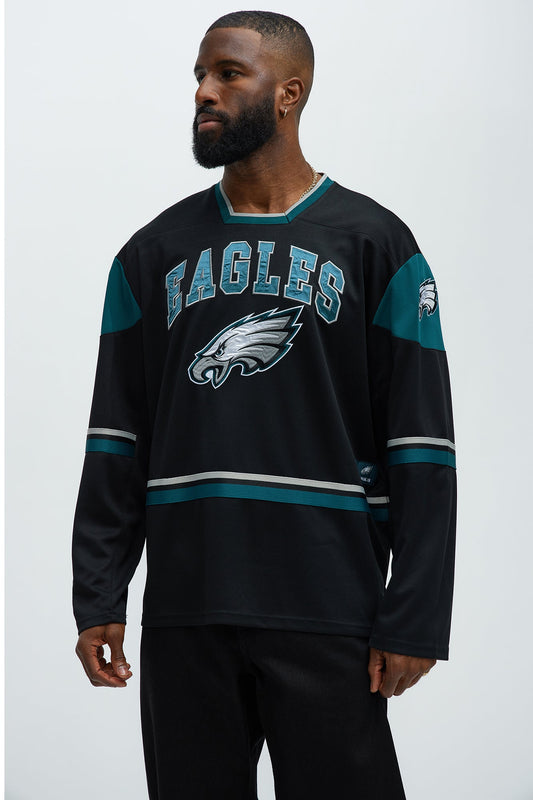 Eagles Hat Trick Hockey Top - Black/Green