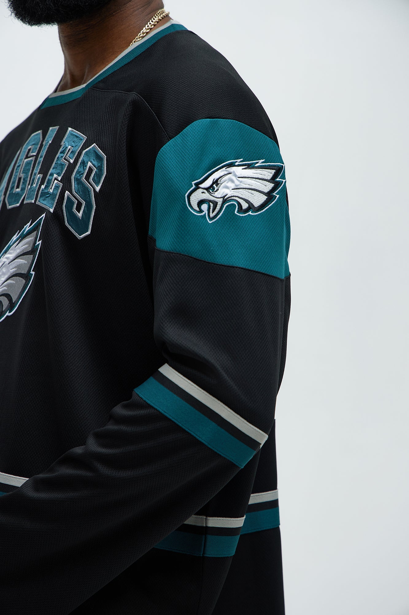 Eagles Hat Trick Hockey Top - Black/Green